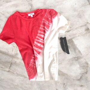 Hashtag Tie Dye Tee NWT TieDye Ombré Red White Cotton short Sleeve♥️